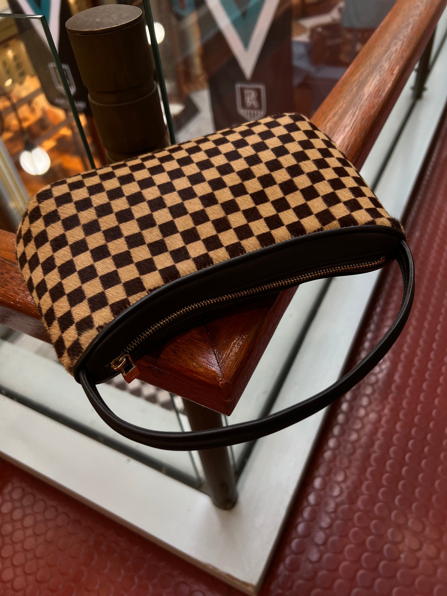 Pre-loved Louis Vuitton Vintage Ponyhair Damier Sauvage Tigre Handbag 2000