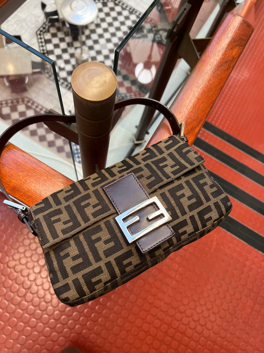 Pre-loved Fendi Vintage Zucca Baguette Handbag
