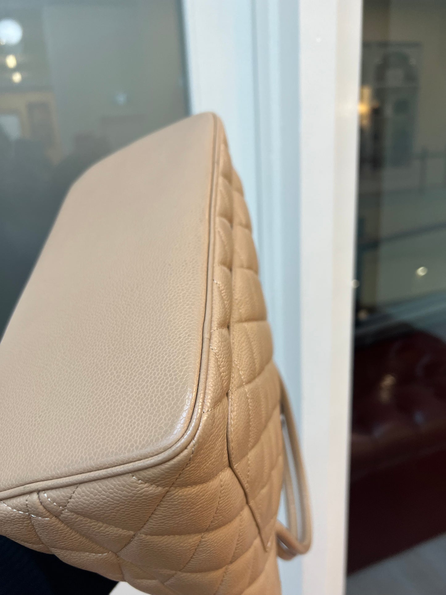 Pre-loved Chanel Caviar Medalion Tote Beige