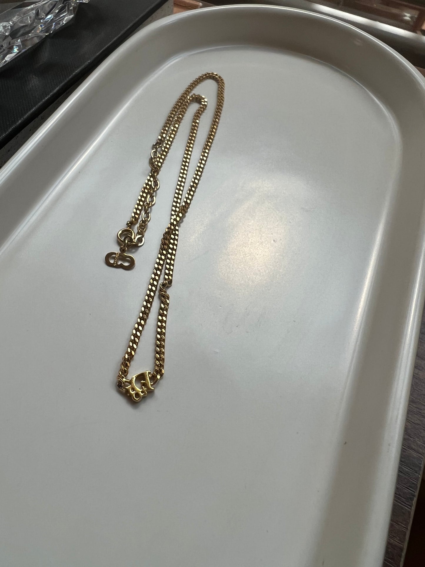 Pre-loved Christian Dior Vintage Logo Chain Necklace