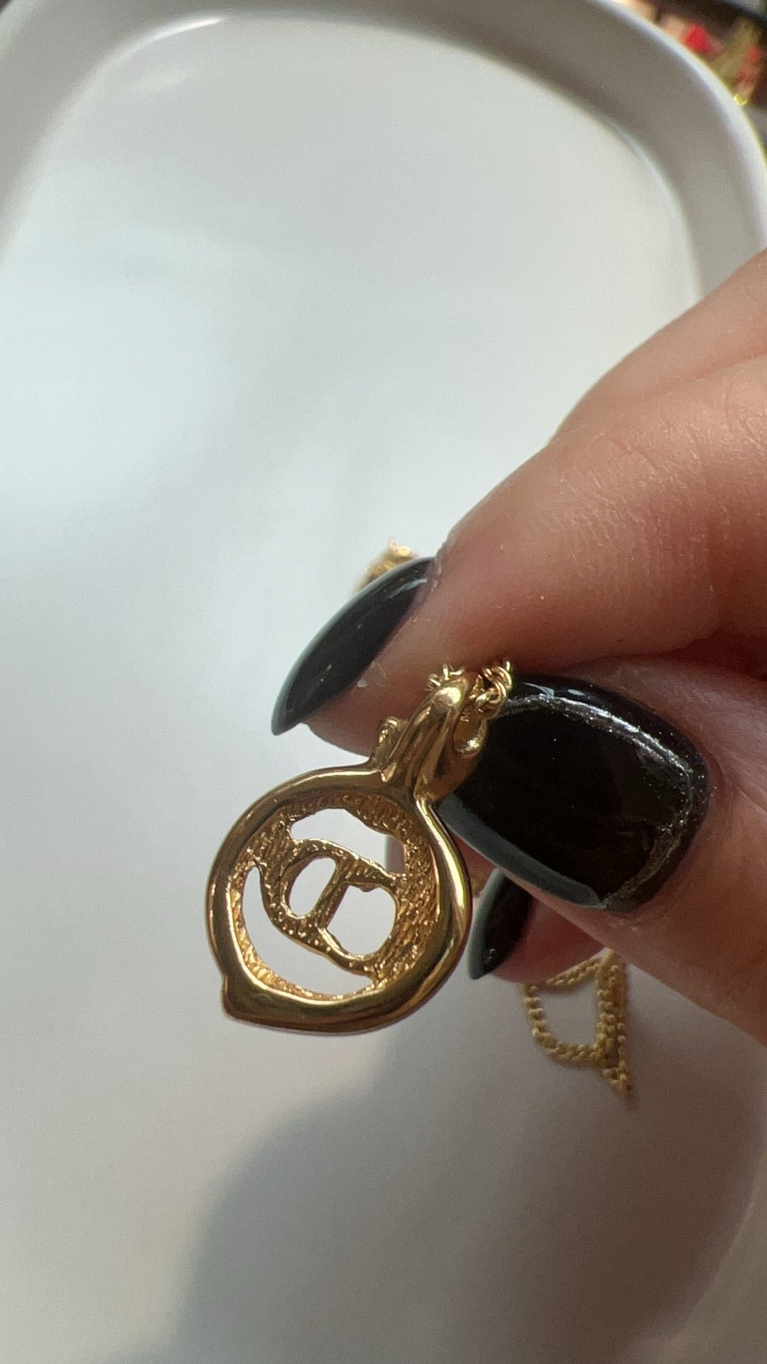 Pre-loved Christian Dior Vintage Logo-pendant Chain Necklace