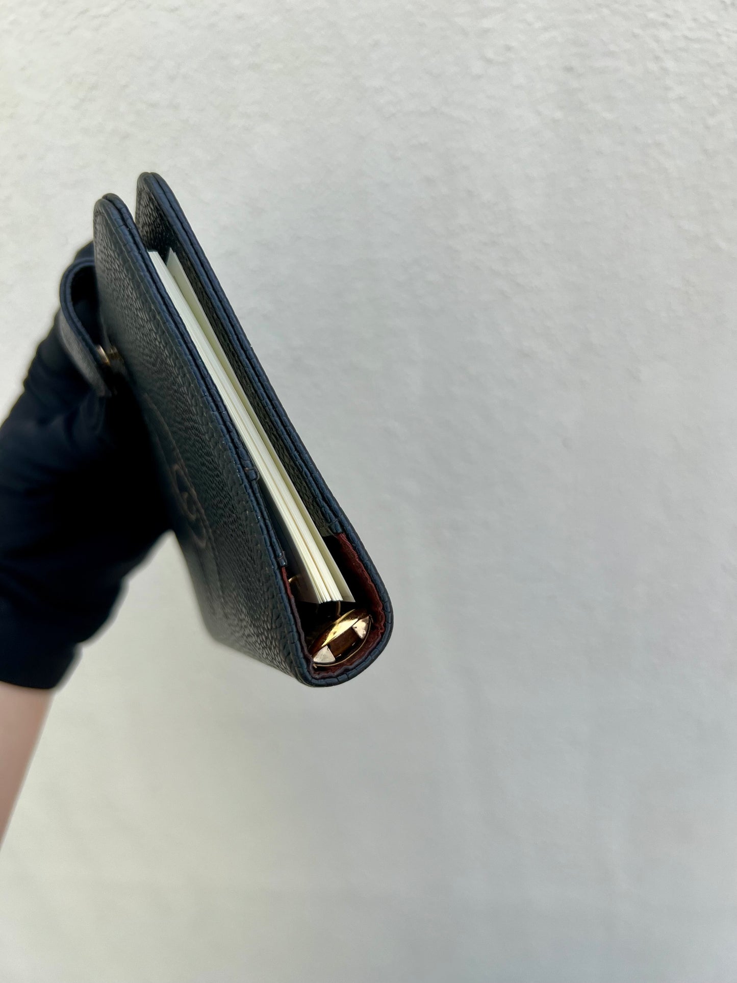 Pre- loved Chanel pocket book Cover Black Caviar Leather Notebook Cover
