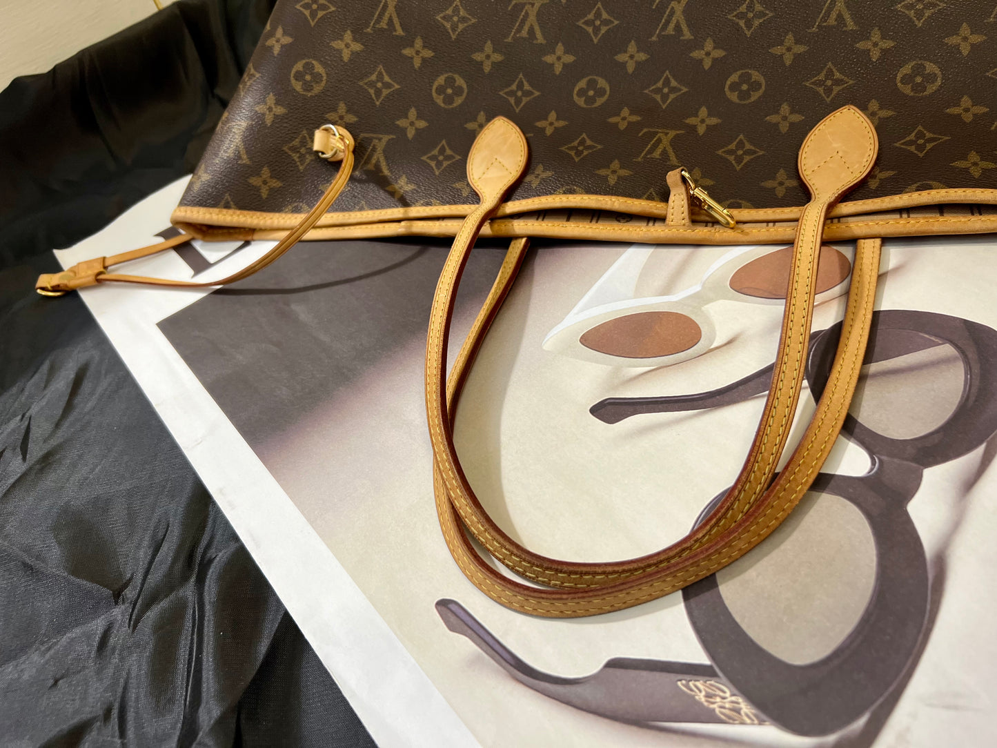 Pre-loved Louis Vuitton Neverfull Leather Tote GM Monogram