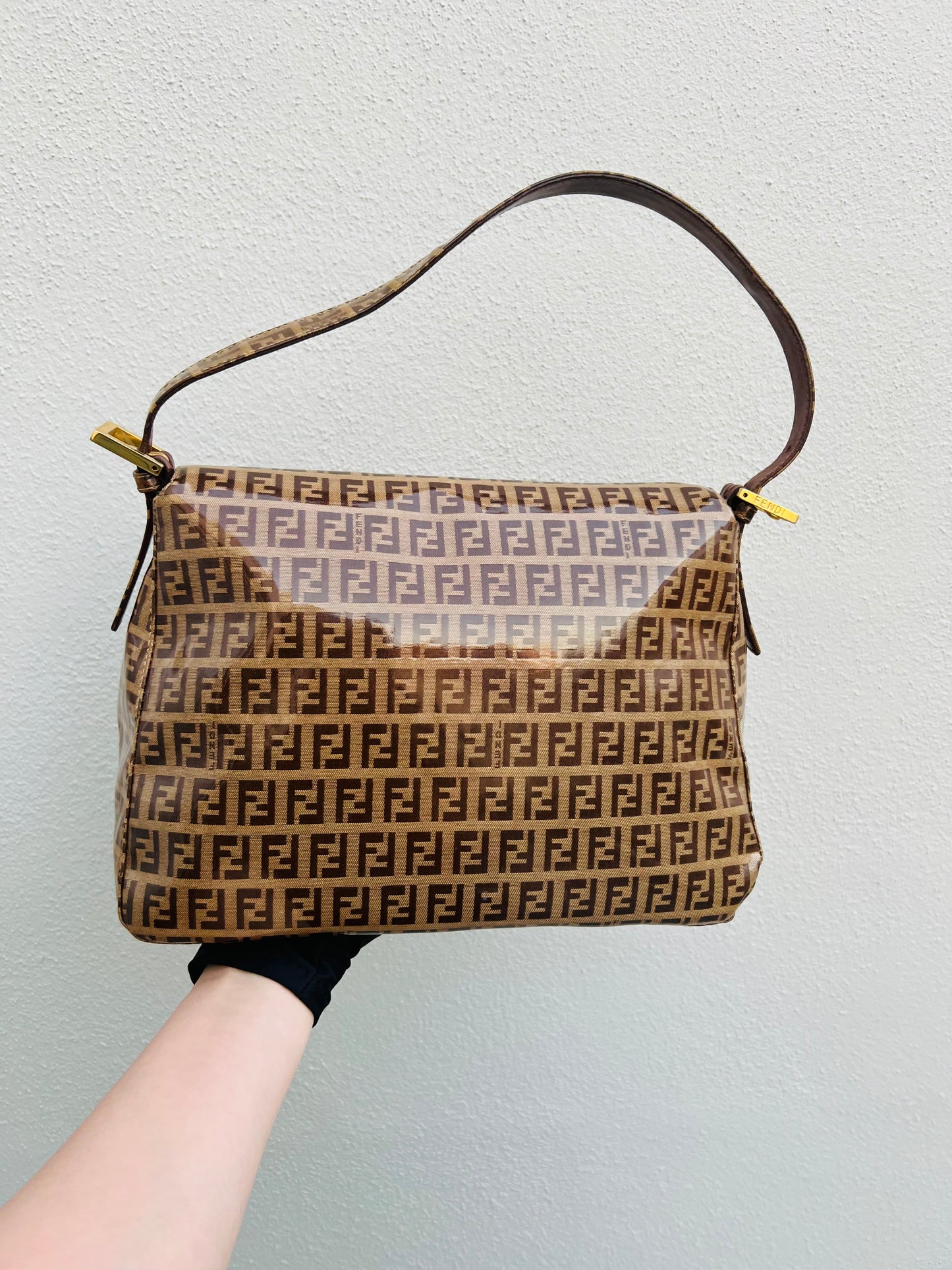 Pre-loved Fendi Vintage Crystal Zucchino Mamma Baguette Handbag