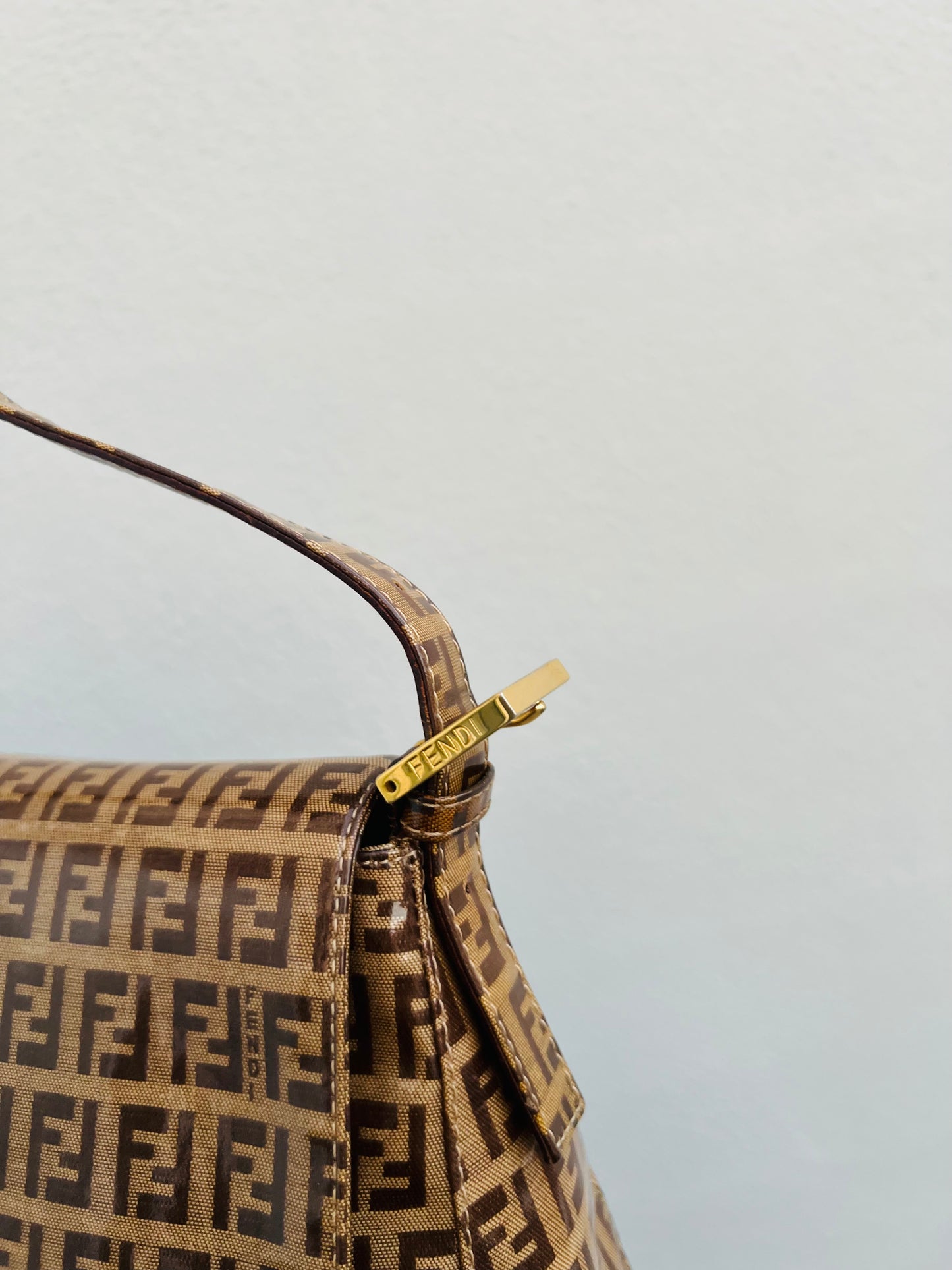 Pre-loved Fendi Vintage Crystal Zucchino Mamma Baguette Handbag