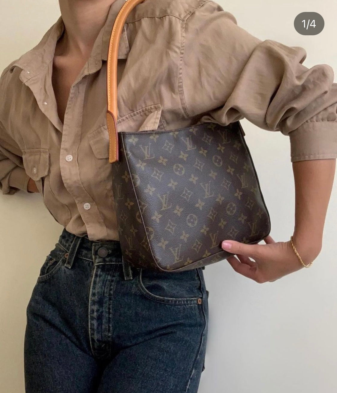 Pre-loved Louis Vuitton Looping Leather Handbag Monogram 2003