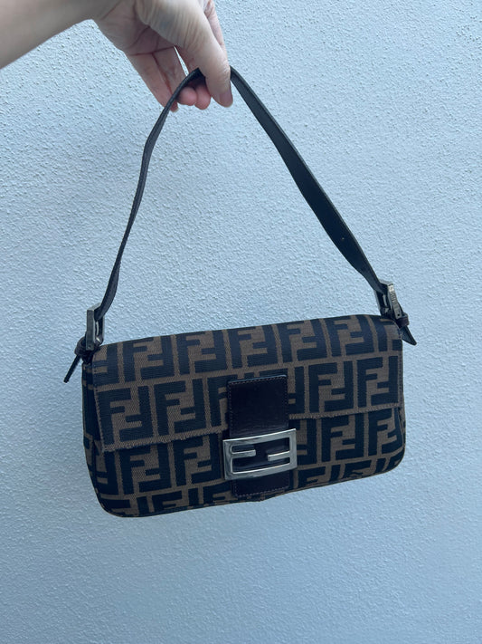Pre-loved Fendi Vintage Zucca Baguette Handbag