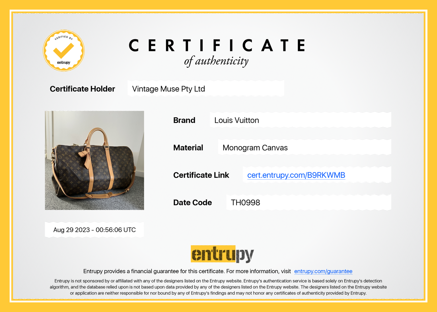 Pre-loved Louis Vuitton Keepall Bandoulière 50 Travel Bag Monogram