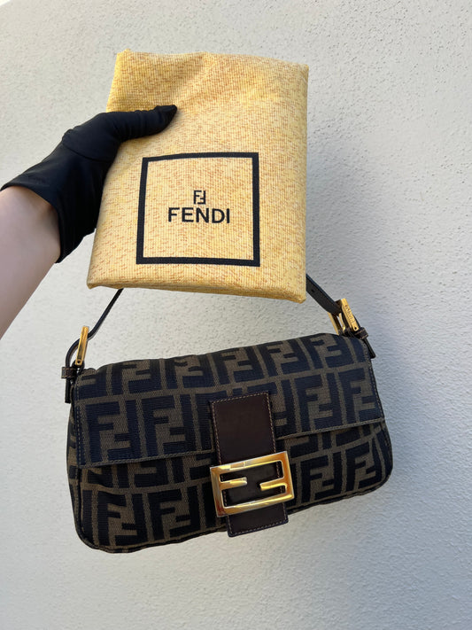 Pre-loved Fendi Vintage Zucca Baguette Handbag