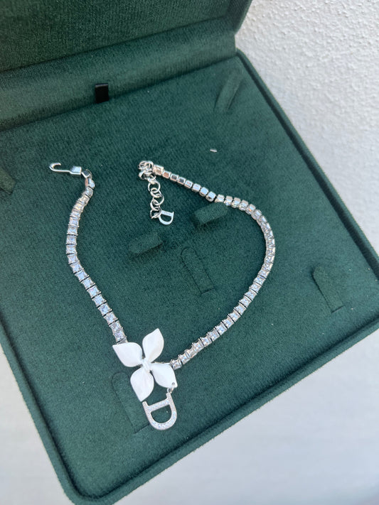 Pre-loved Christian Dior by John Galliano rhinestone choker necklace.