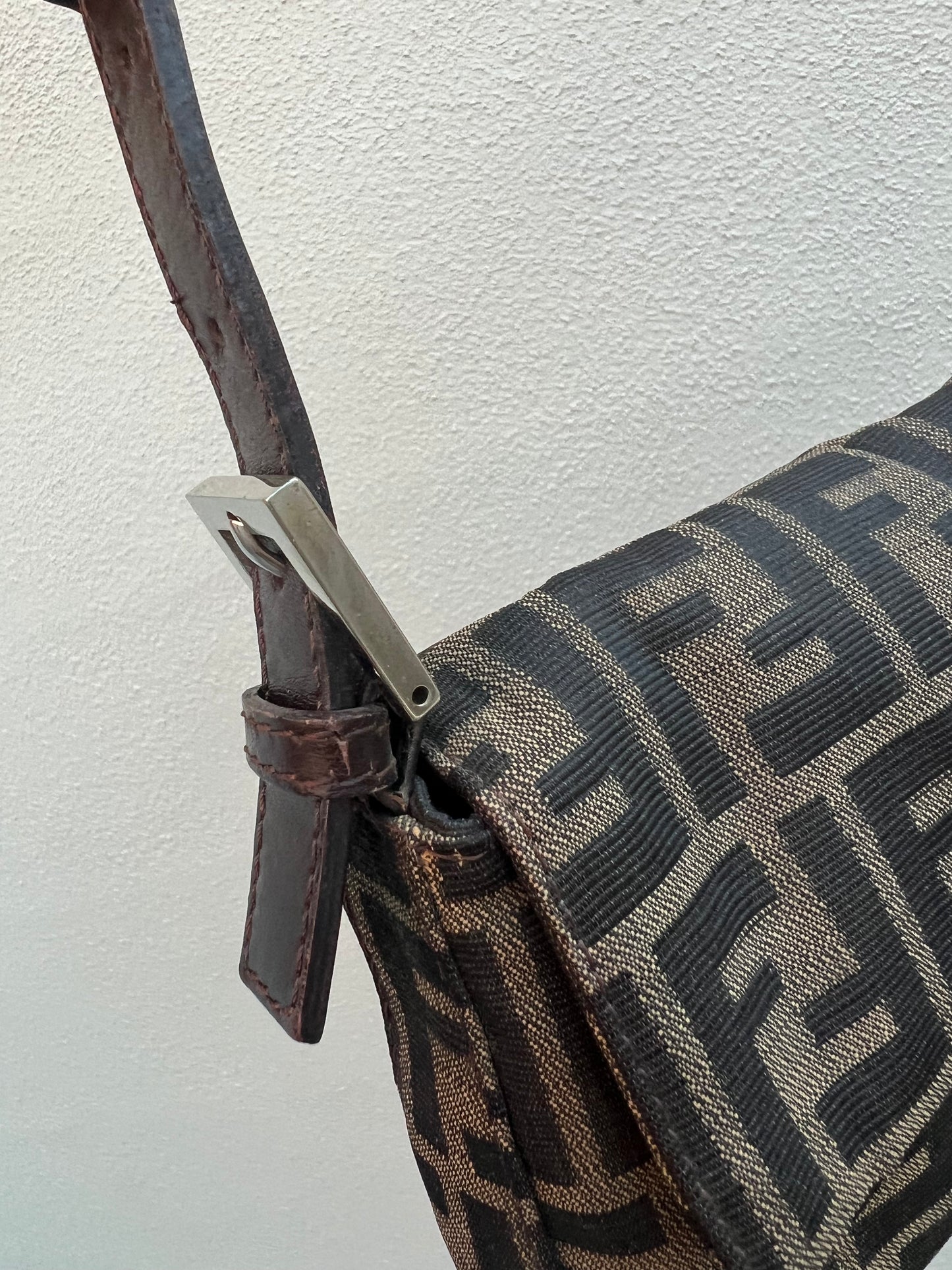 Pre-loved Fendi Vintage Zucca Baguette Handbag