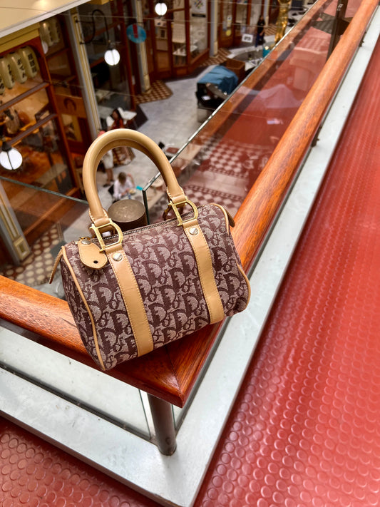 Christian Dior Trotter Boston Cloth Oblique Mini Handbag 2002