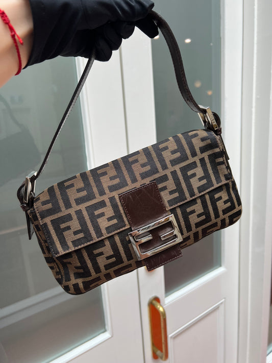 Pre-loved Fendi Vintage Zucca Baguette Handbag