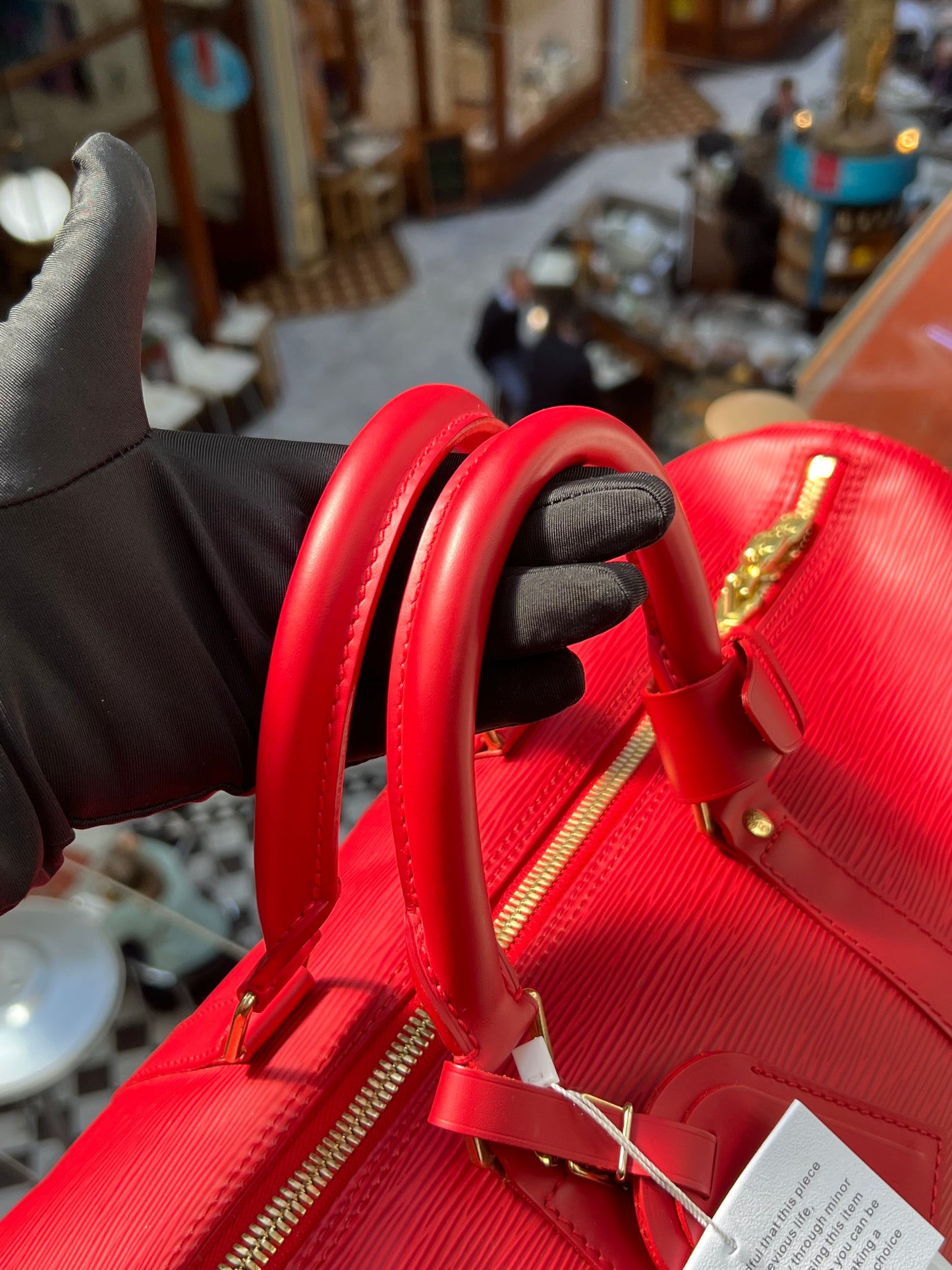 Pre-loved Louis Vuitton Keepall Leather 45 Travel Bag Red Epi Leather