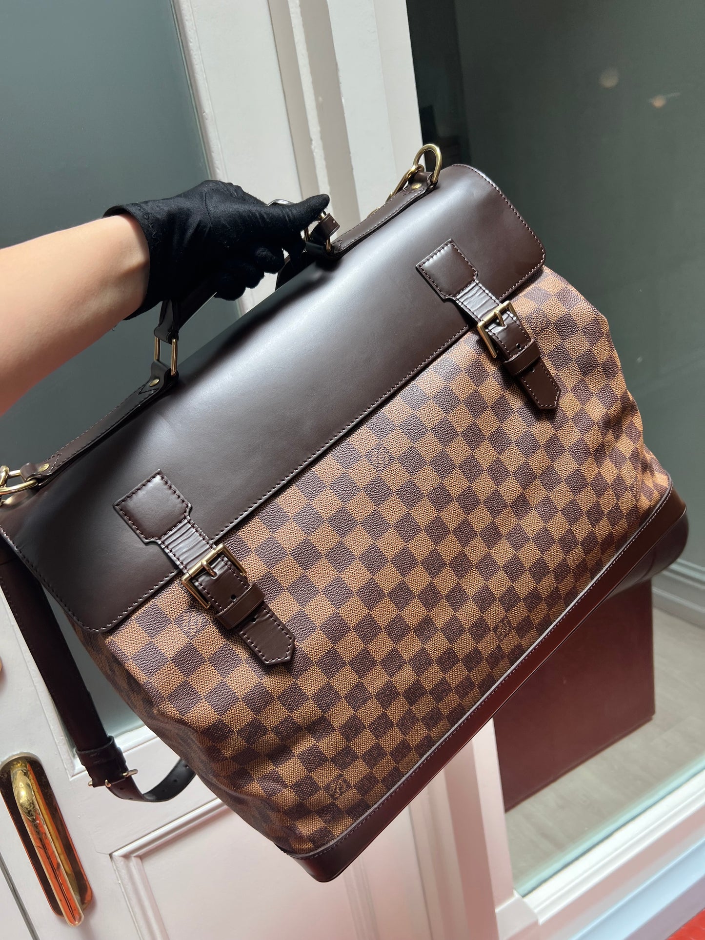 Pre-loved Louis Vuitton Damier Ebène West End Two-way Bag 1998