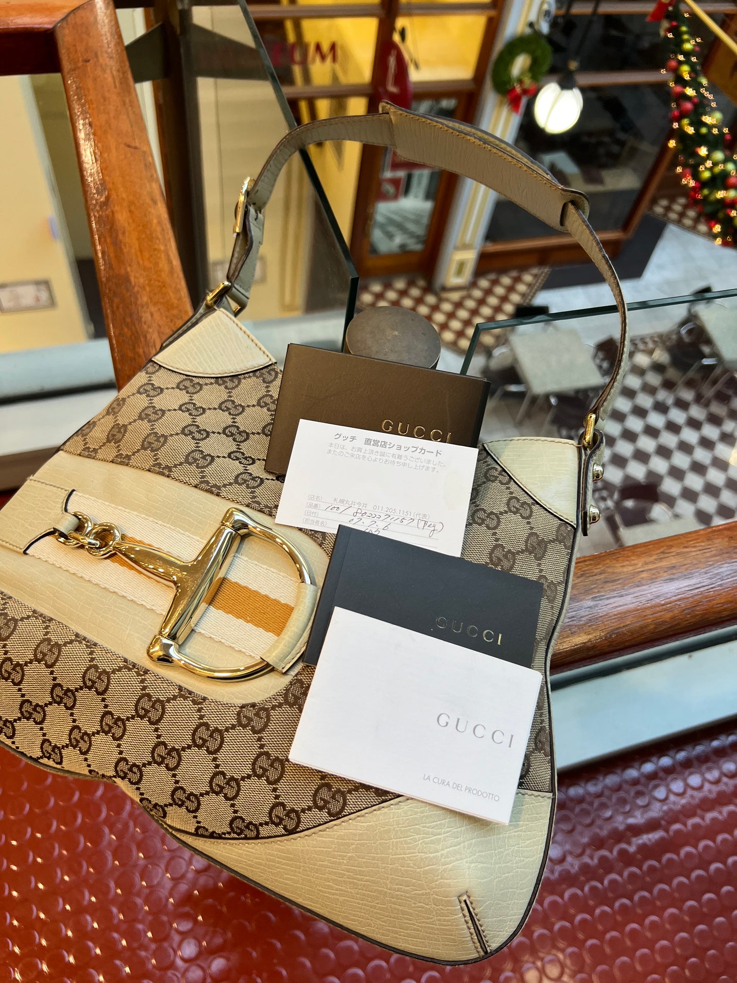 Pre-loved Gucci Hobo Horsebit Monogramm GG Shoulder bag