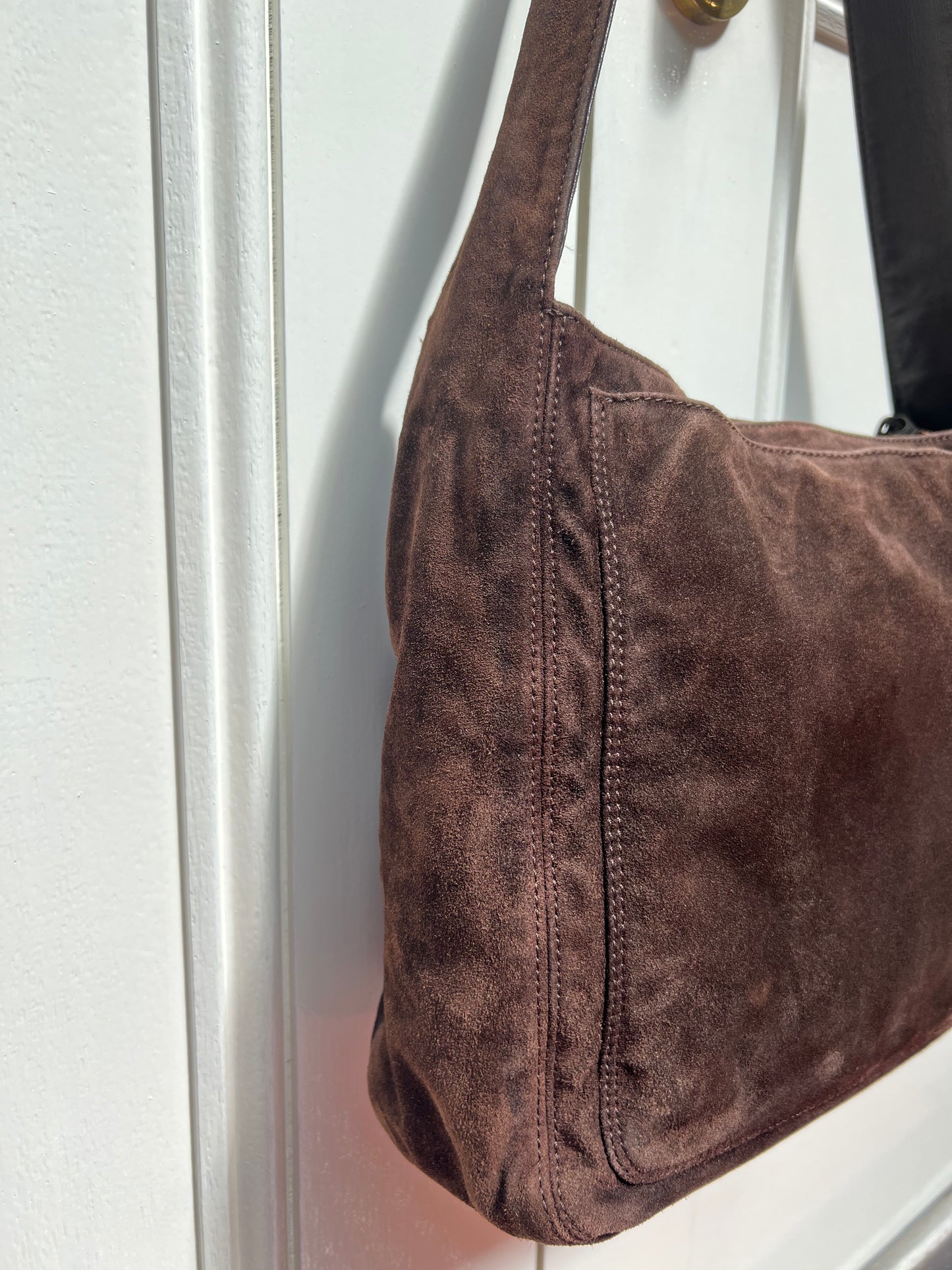 Pre-loved Chanel Vintage Brown Suede Tassel CC Shoulder Bag