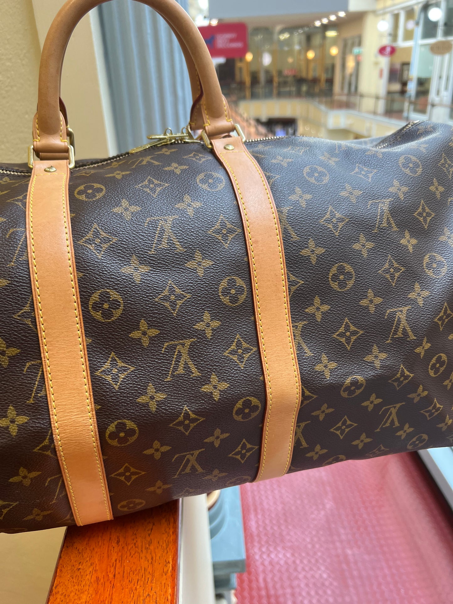 Pre-loved Louis Vuitton Keepall Bandoulière 55 Travel Bag Monogram 2002