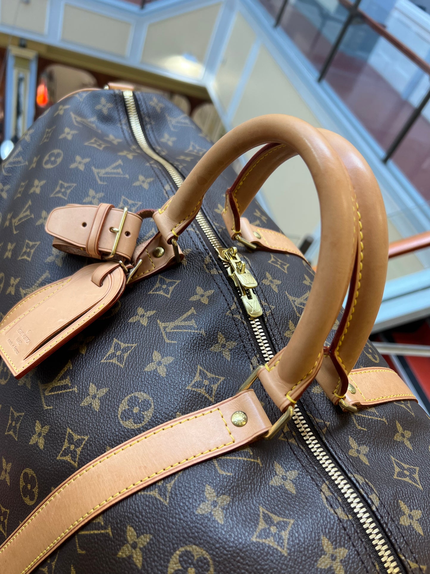 Pre-loved Louis Vuitton Keepall Bandoulière 55 Travel Bag Monogram 2002