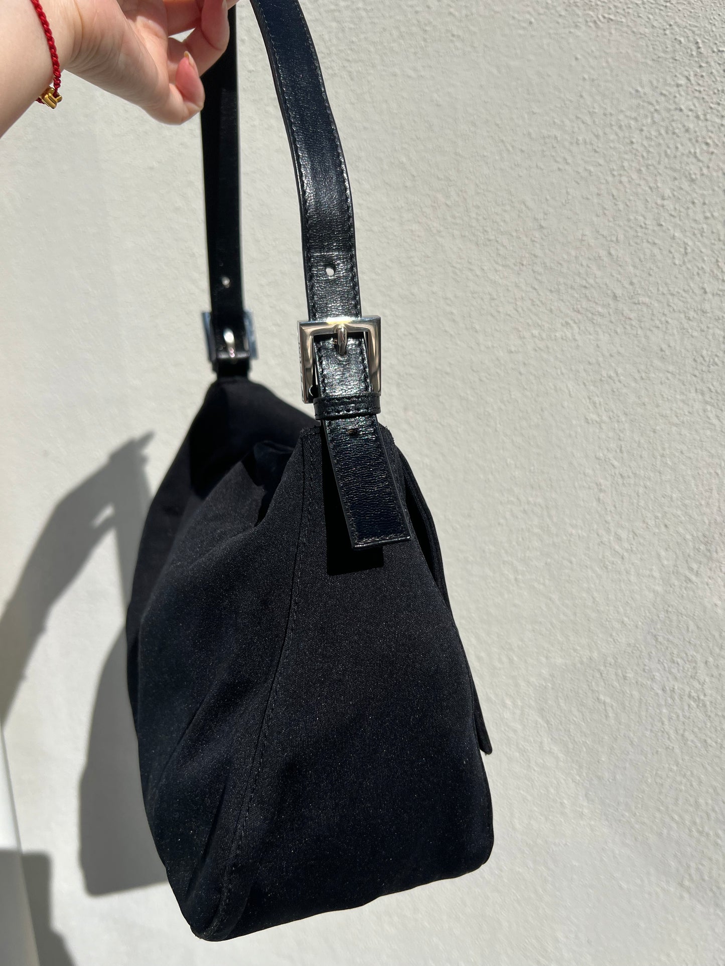 Pre-loved Fendi Mamma Baguette Handbag Black Nylon
