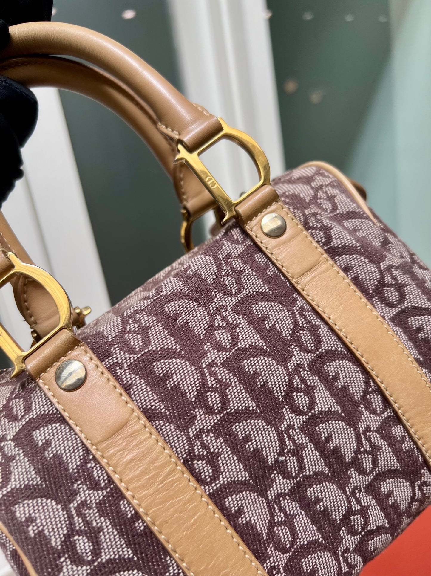 Christian Dior Trotter Boston Cloth Oblique Mini Handbag 2002