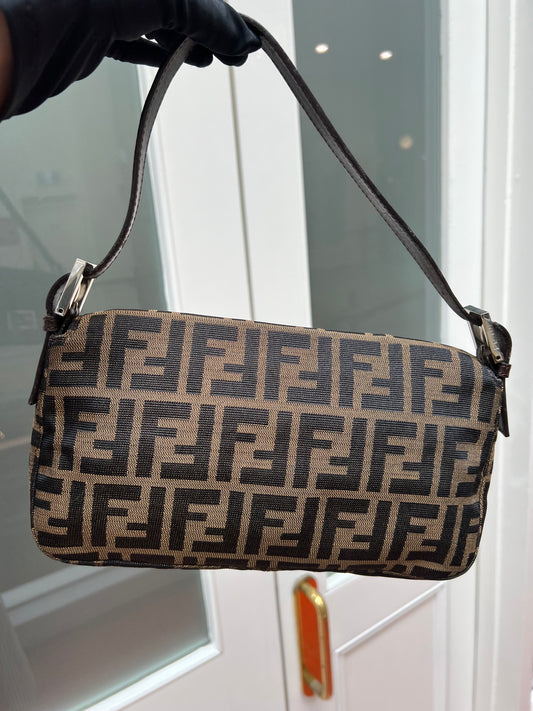 Pre-loved Fendi Vintage Zucca Baguette Handbag