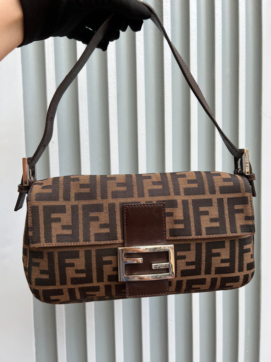 Pre-loved Fendi Vintage Zucca Baguette Handbag