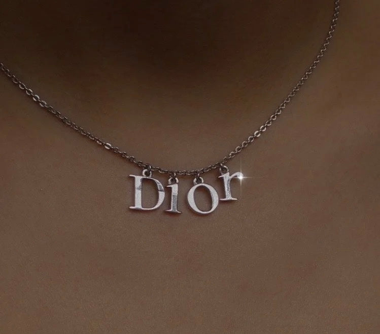 Pre-loved Vintage Christian Dior by John Galliano Logo Letter Necklace