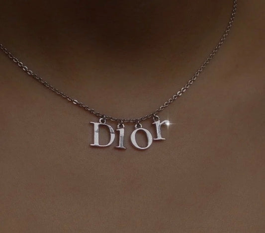 Pre-loved Vintage Christian Dior by John Galliano Logo Letter Necklace