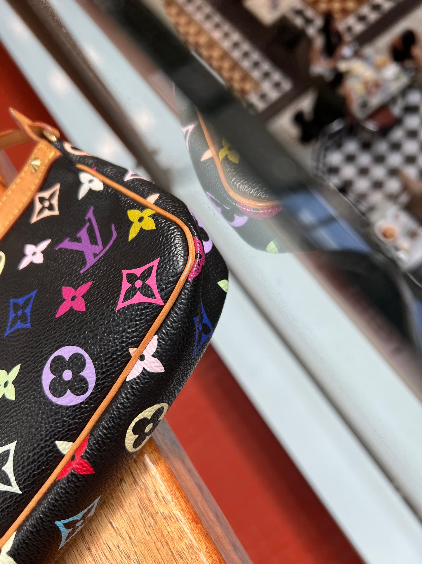 Pre-loved Louis Vuitton Vintage Pochette Accessoire Leather Handbag In Takashi Murakami Multicolour Monogram