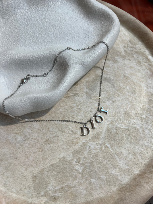 Pre-loved Vintage Christian Dior by John Galliano Logo Letter Necklace