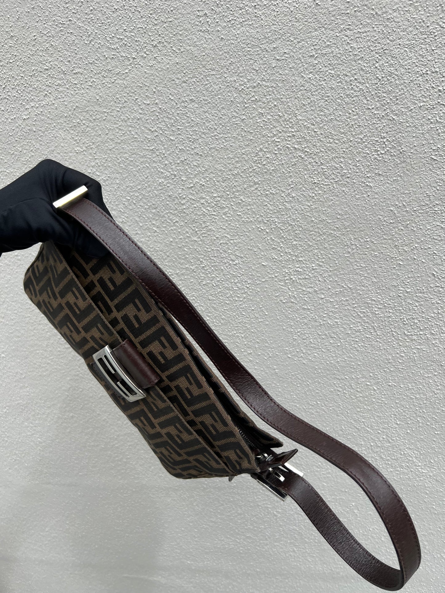 Pre-loved Fendi Zucca FF Mamma Forever Baguette Flap