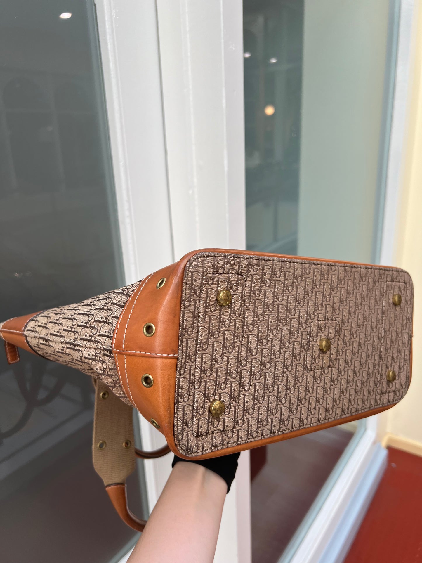 Pre- loved Christian Dior Brown Street Chic Trotter Tote Handbag