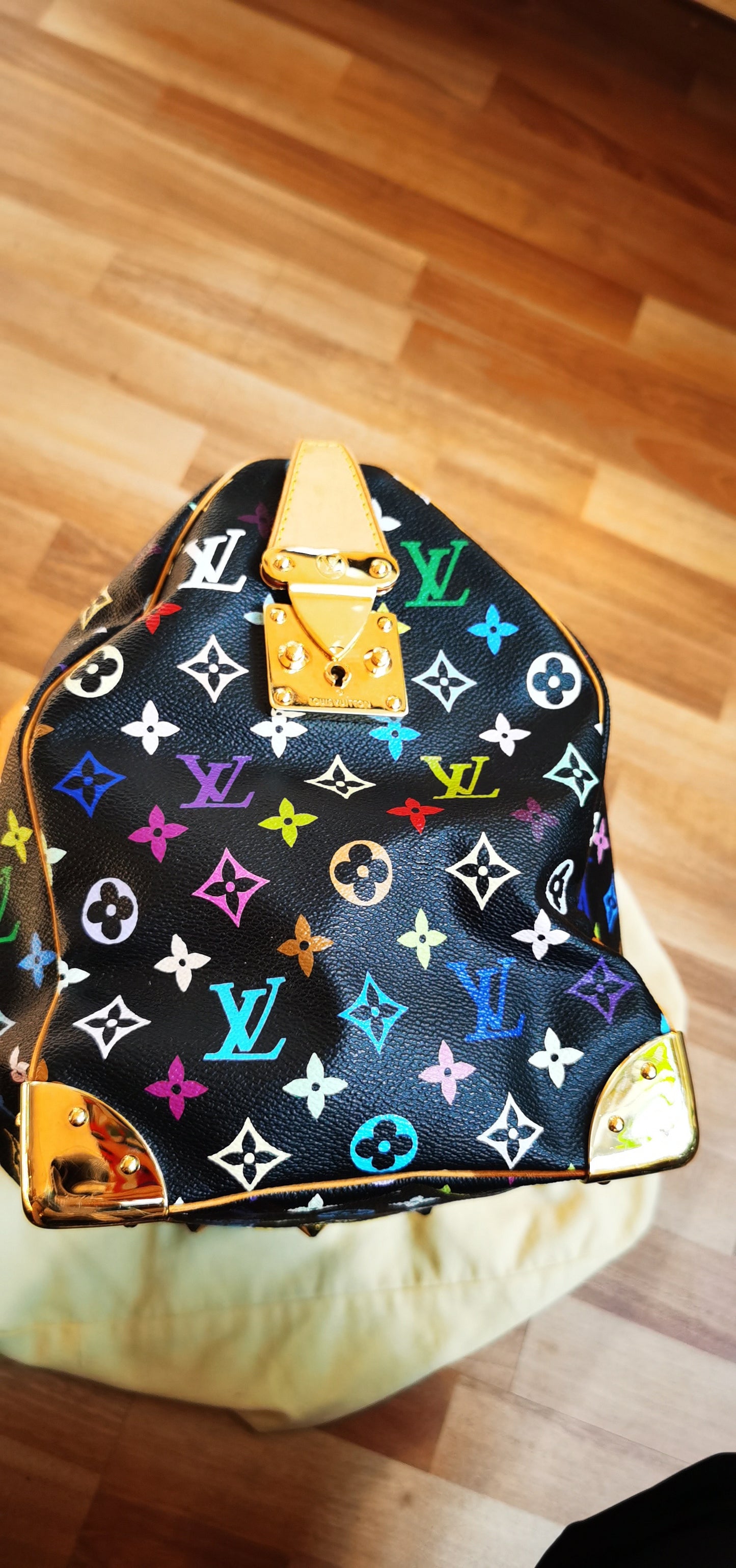 Pre-loved Louis Vuitton 2003 Black Monogram Multicolor keepall 45 Handbag Travelbag