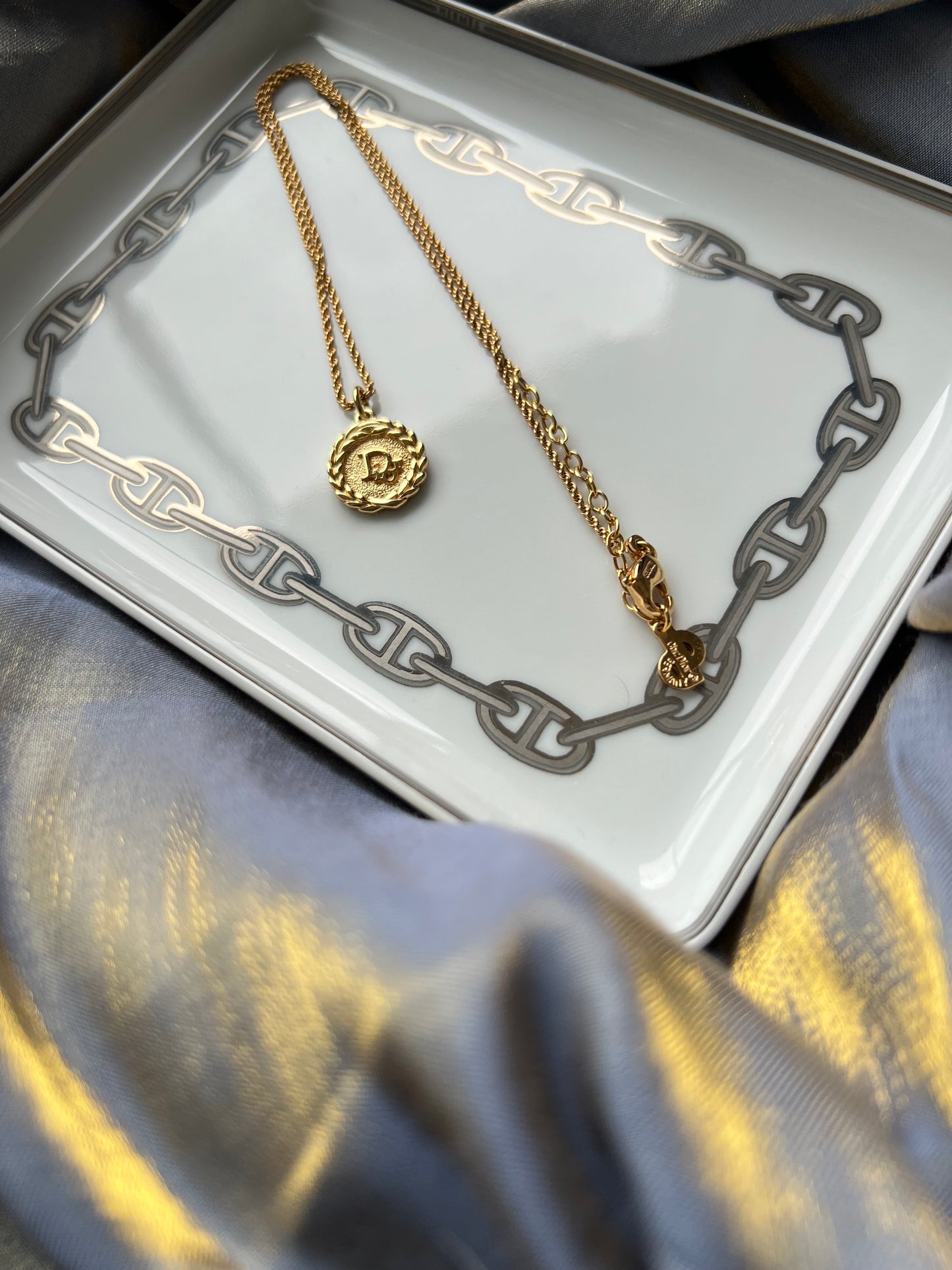 Pre-loved Christian Dior Vintage Logo-pendant Chain Necklace
