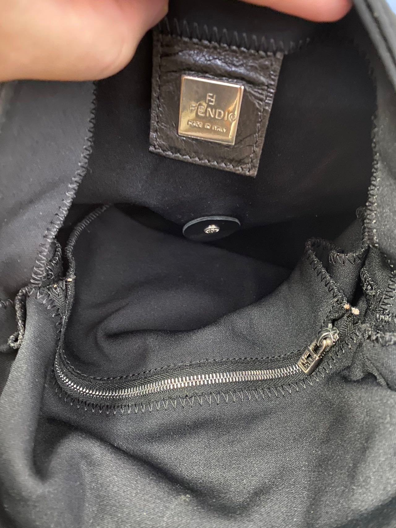 Pre-loved Fendi Mamma Baguette Handbag Black Nylon