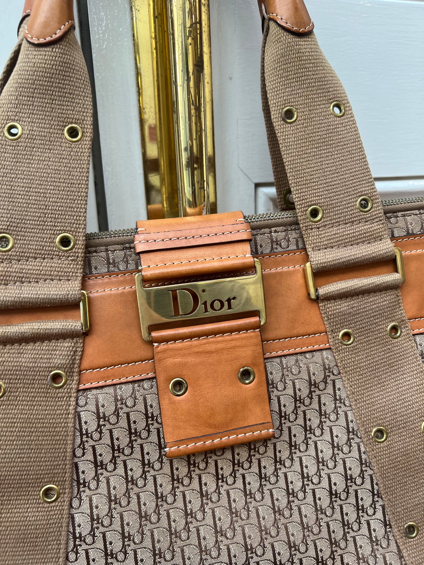Pre- loved Christian Dior Brown Street Chic Trotter Tote Handbag