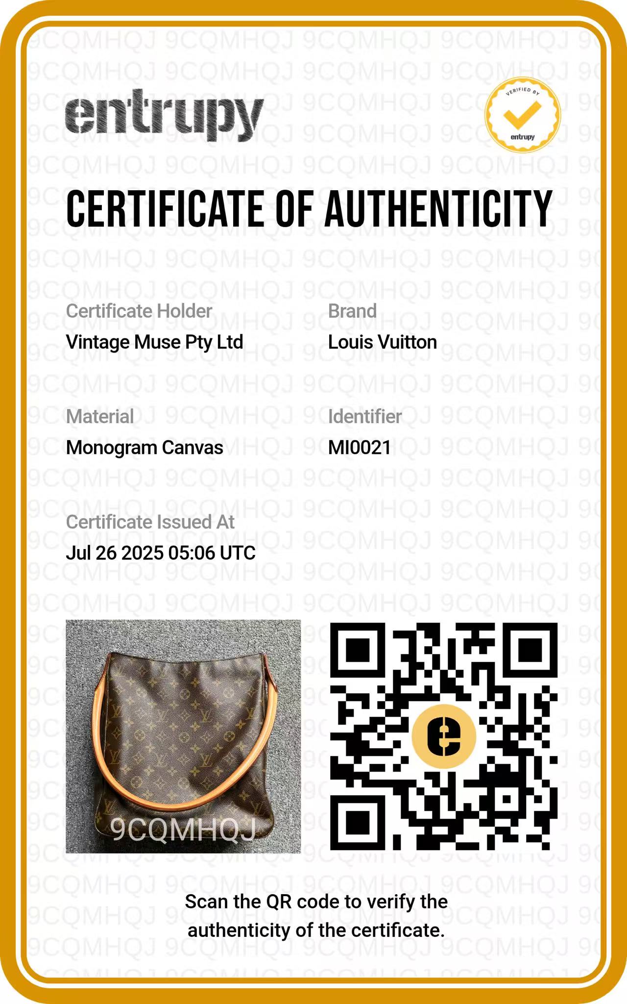 Pre-loved Louis Vuitton Looping Leather Handbag Monogram GM 2001