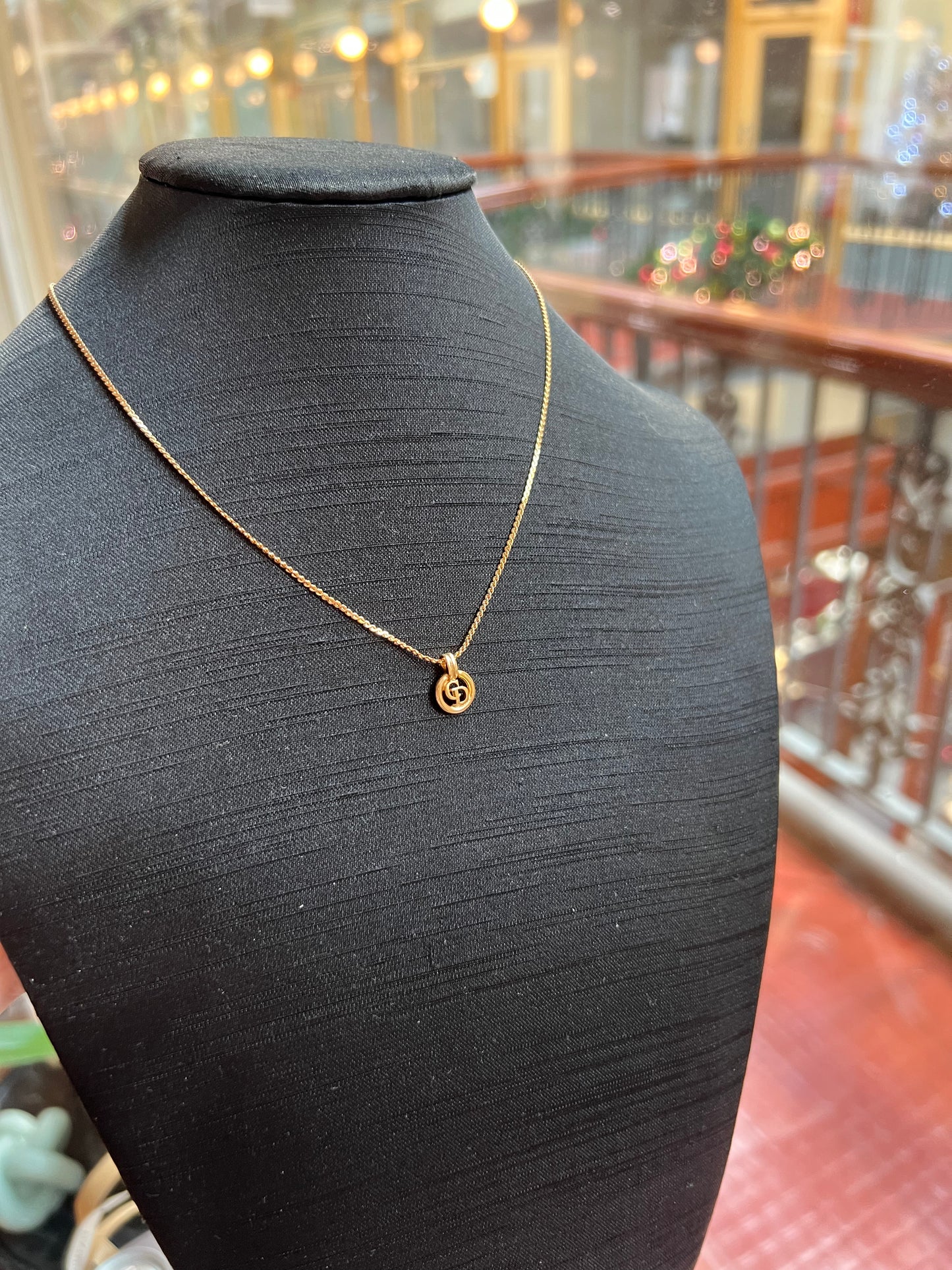 Pre-loved Christian Dior Vintage Logo-pendant Chain Necklace