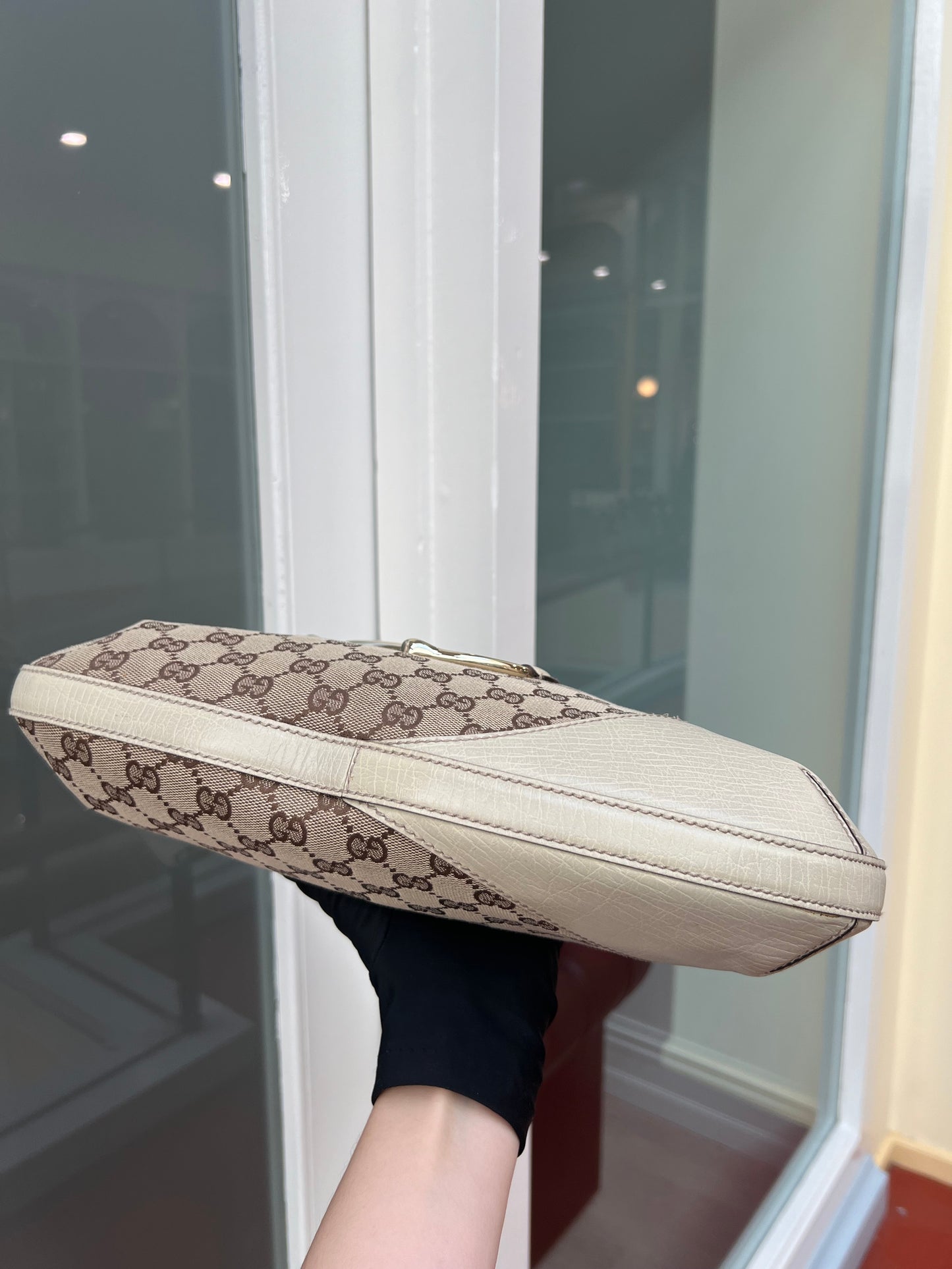 Pre-loved Gucci Hobo Horsebit Monogramm GG Shoulder bag