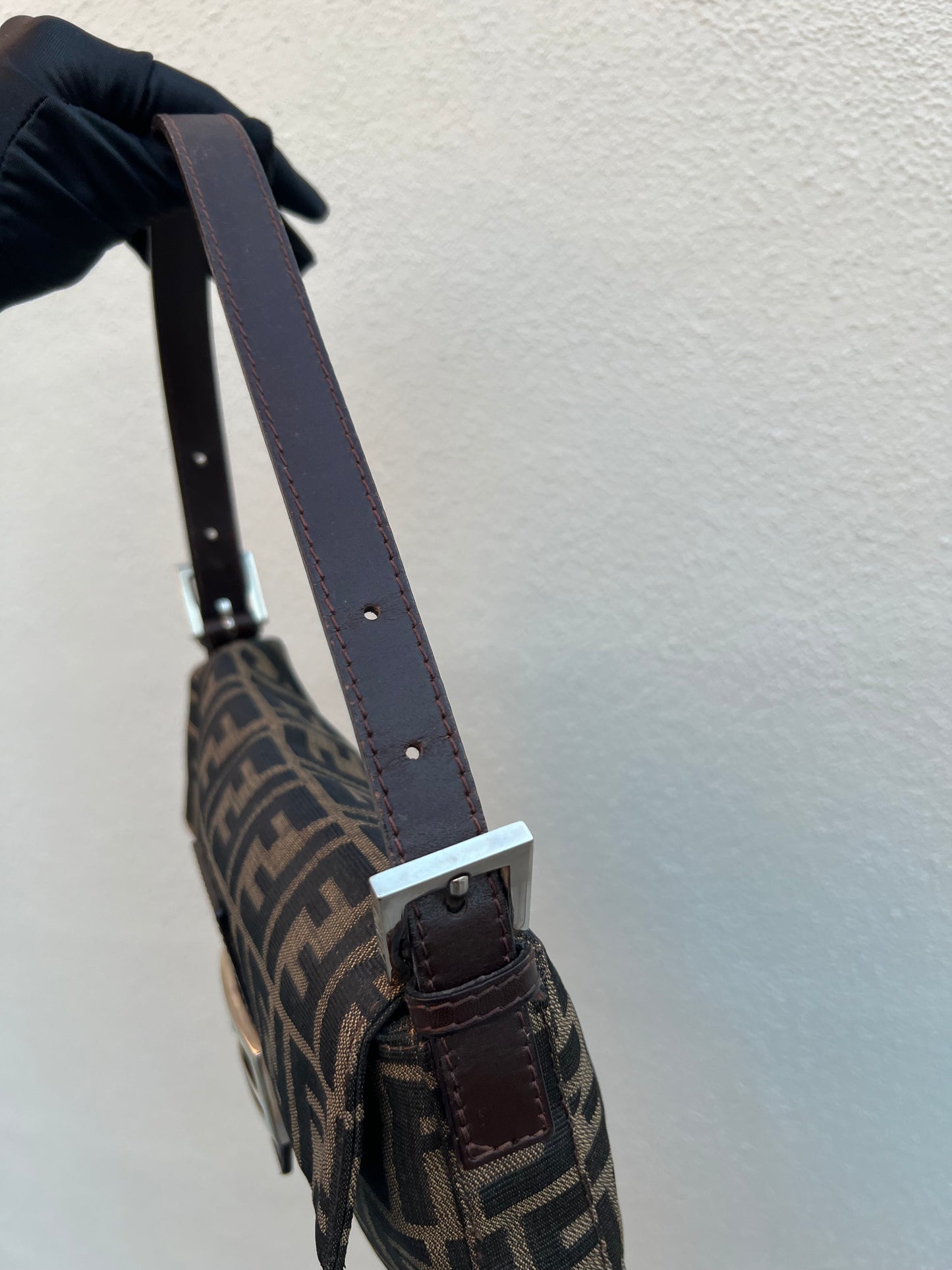 Pre-loved Fendi Vintage Zucca Baguette Handbag