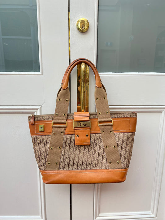 Pre- loved Christian Dior Brown Street Chic Trotter Tote Handbag