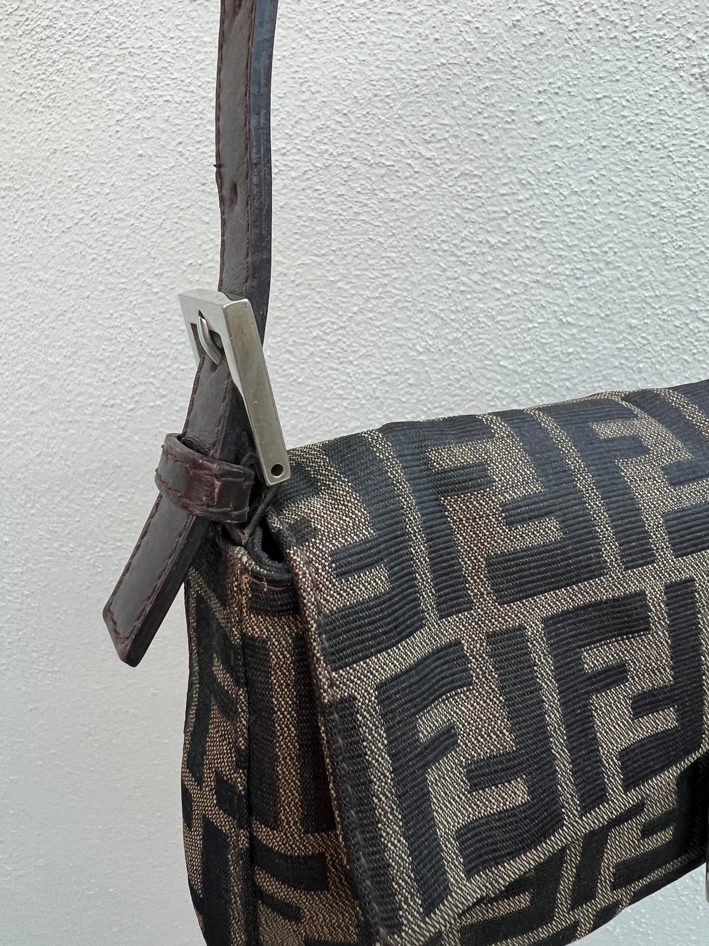 Pre-loved Fendi Vintage Zucca Baguette Handbag