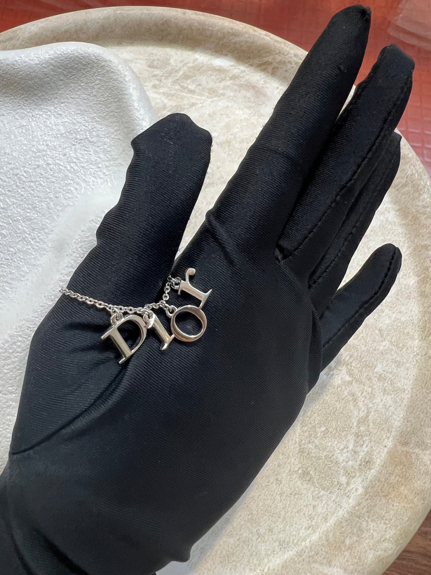 Pre-loved Vintage Christian Dior by John Galliano Logo Letter Necklace