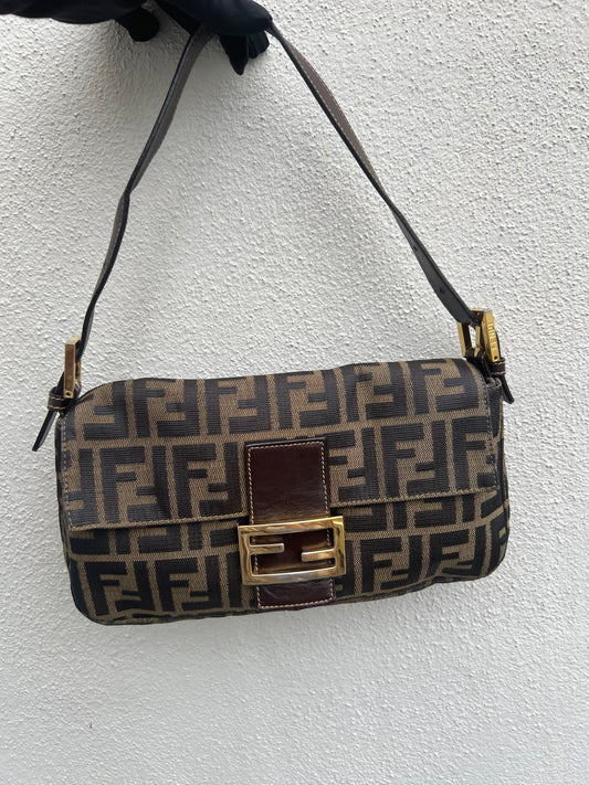 Pre-loved Fendi Vintage Zucca Baguette Handbag