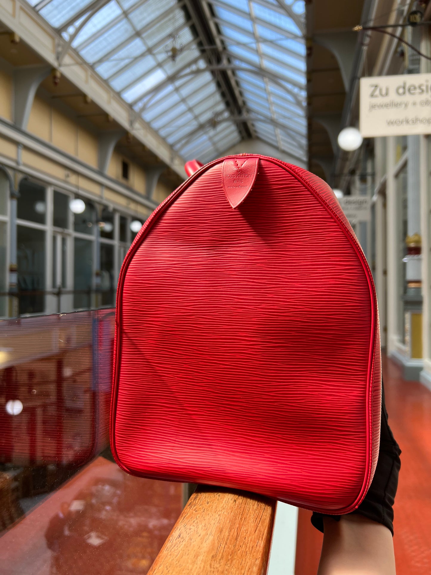 Pre-loved Louis Vuitton Keepall Leather 45 Travel Bag Red Epi Leather