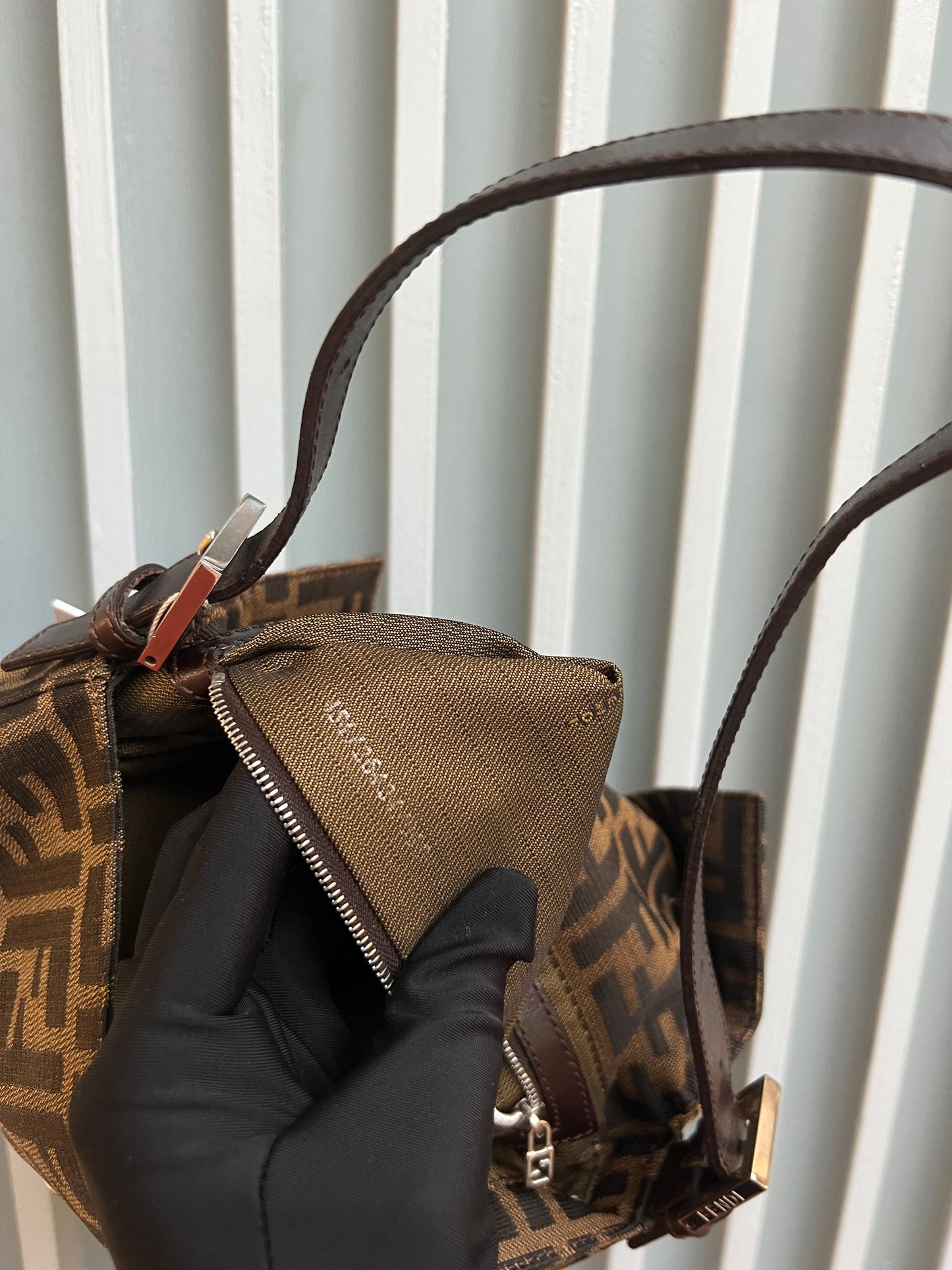 Pre-loved Fendi Vintage Zucca Baguette Handbag 4
