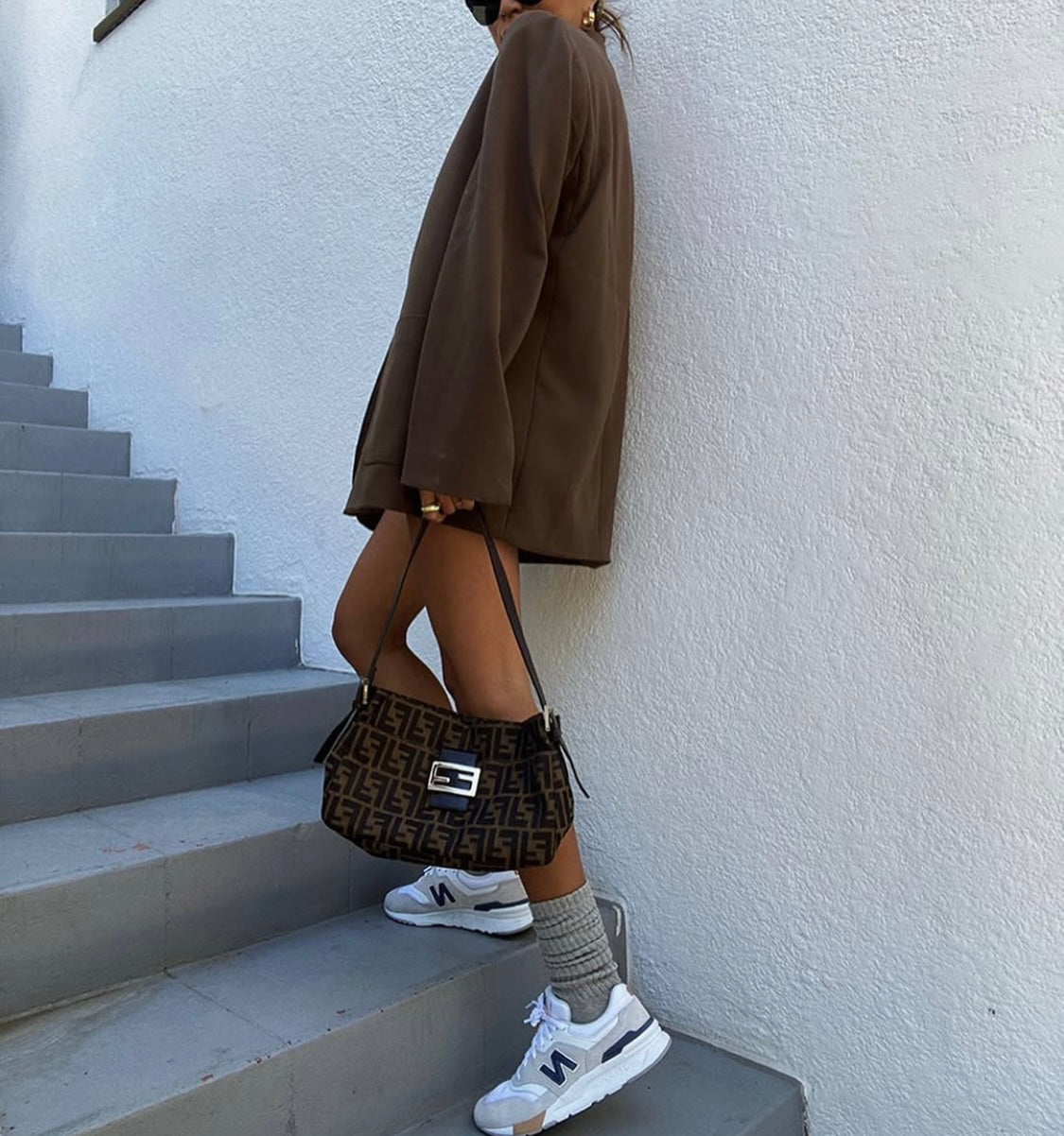 Pre-loved Fendi Zucca FF Mamma Forever Baguette Flap