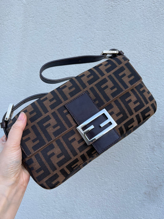 Pre-loved Fendi Vintage Zucca Baguette Handbag