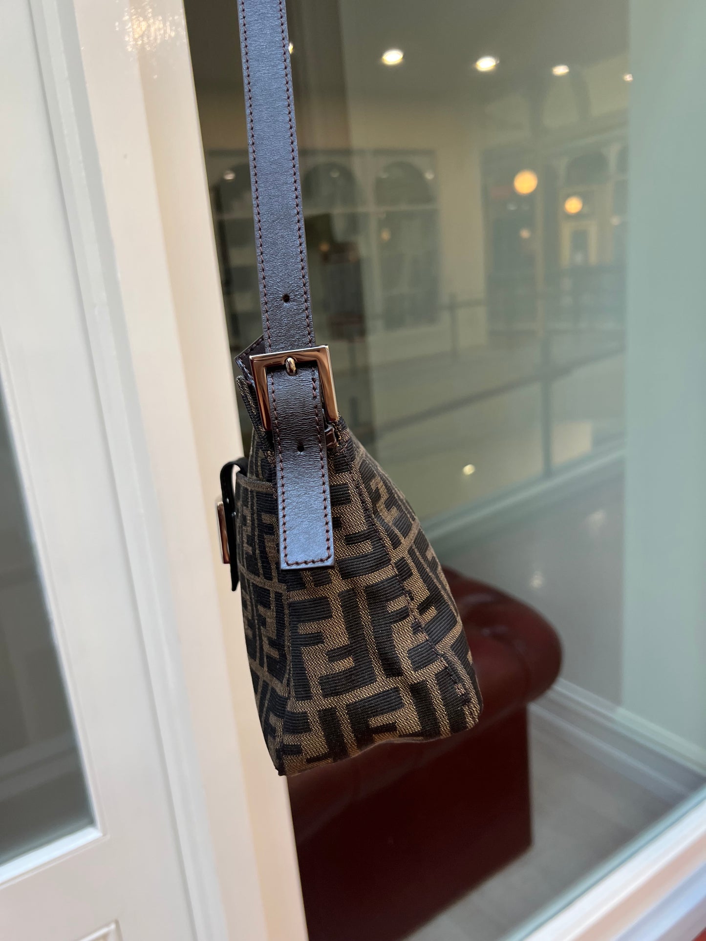 Pre-loved Fendi Zucca FF Mamma Forever Baguette Flap